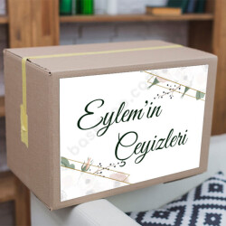 Çiçek Detaylı Çeyiz Etiketi online tasarla