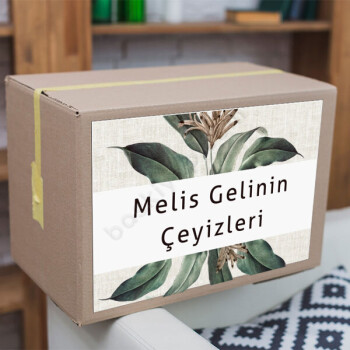 Çiçekli Çerçeveli Çeyiz Etiket online tasarla