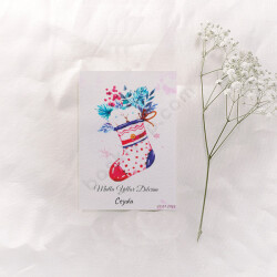 Çiçekli Çorap Tasarımlı Anı Kartı online tasarla