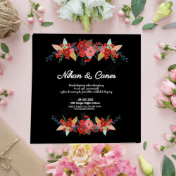 Çiçekli Davetiye online tasarla