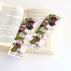 Çiçekli Kitap Ayracı online tasarla