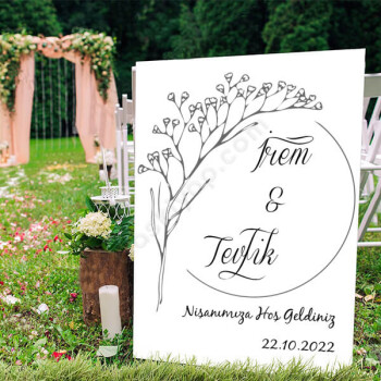 Çicekli Nişan Pano online tasarla