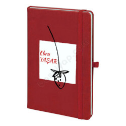 Çilek Detaylı Kırmızı Ajanda online tasarla