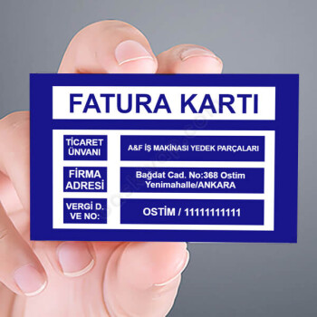 Çipli Yaka Plastik Fatura Kartı online tasarla