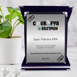 Coğrafya Öğretmenlerine Özel Lacivert Plaket online tasarla