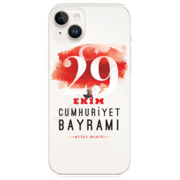 Cumhuriyet Bayramı Iphone 14 Şeffaf Silikon Telefon Kılıfı online tasarla