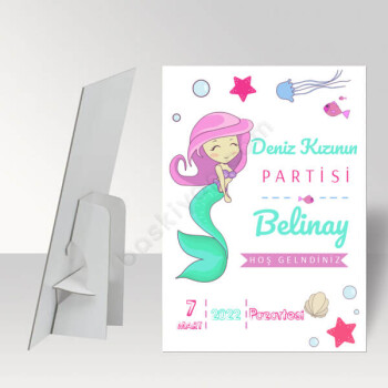 Denizkızı Tasarımlı 2 Baby Shower Ayaklı Pano online tasarla