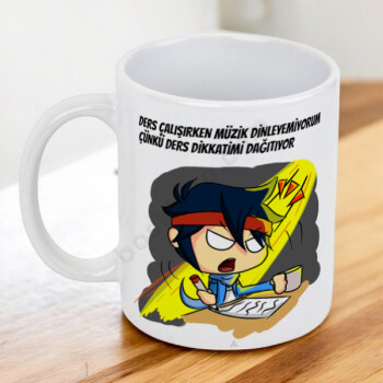 Ders Çalışırken Tasarım Baskılı Kupa online tasarla