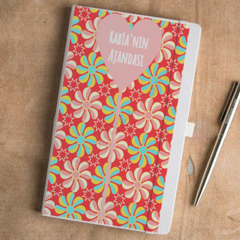 Desenli 9 Beyaz Ajanda online tasarla