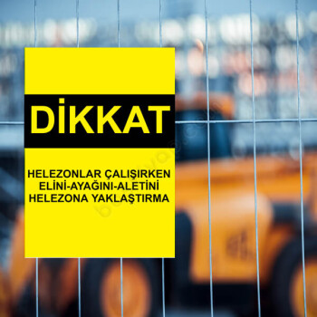 Dikkat Helezyonlar Uyarı Etiketi online tasarla