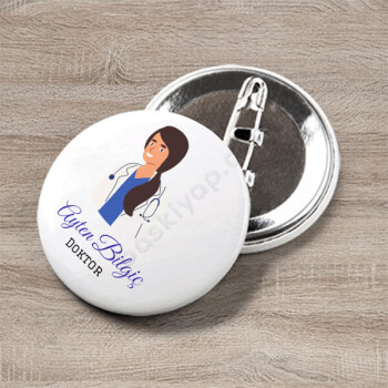 Doktorlar İçin Tasarımlı Rozet online tasarla