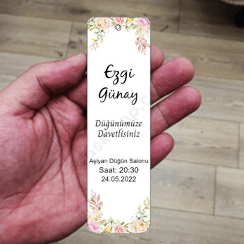 Düğün Davetiyesi Kitap Ayracı online tasarla