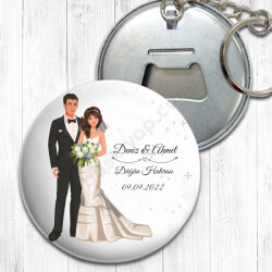 Düğün Hatırası Metal Açacak Anahtarlık online tasarla