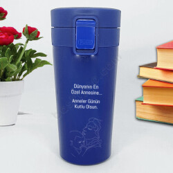 Dünyanın En Özel Annesi Temalı Mavi Termos online tasarla