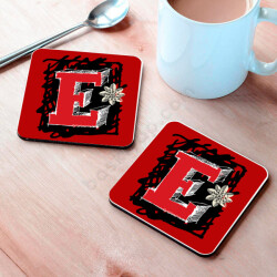 E Harfli Bardak Altlığı online tasarla