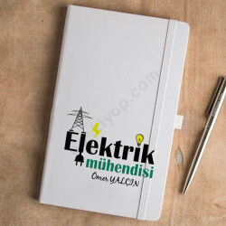 Elektrik Mühendisi Tasarımlı Beyaz Defter Ajanda online tasarla