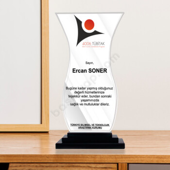 Emeklilik Ekonomik Kristal Plaket online tasarla