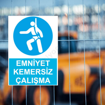 Emniyet Kemersiz Çalışma Etiketi online tasarla