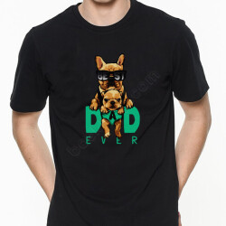 En İyi Baba Tasarım Baskılı Siyah Erkek Tişört online tasarla