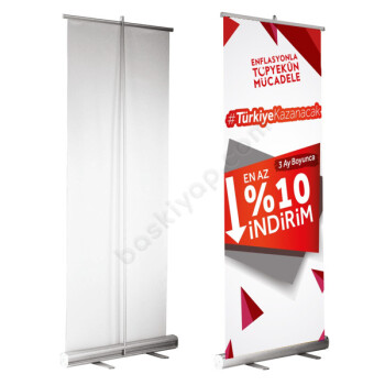 Enflasyonla Top Yekün Mücadele Tasarımlı İndirim Roll Up online tasarla
