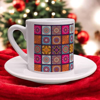 Etnik Desen Türk Kahvesi Fincanı online tasarla