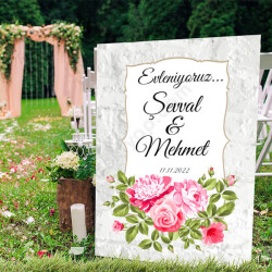 Evleniyoruz Temalı 2  Ayaklı Pano online tasarla