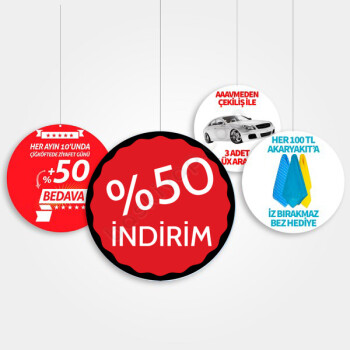 Firmaya Özel %50 İndirim Dönkart Tasarımı online tasarla