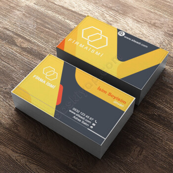 Firmaya Özel Sarı Gri Temalı Kurumsal Kartvizit online tasarla