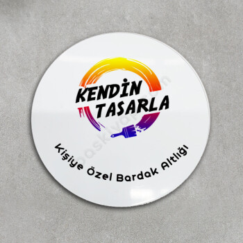 Firmaya Özel Yuvarlak Bardak Altlığı online tasarla