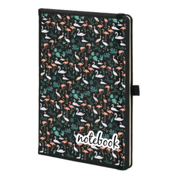 Flamingo Tasarımlı Siyah Ajanda online tasarla