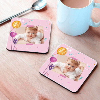 Fotoğraf Eklemeli Doğum Gününe Özel Bardak Altlığı online tasarla