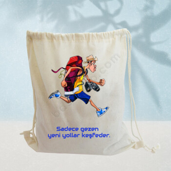 Gezgin İp Büzgülü Bez Çanta online tasarla