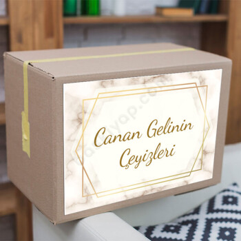 Gold Şık Çeyiz Etiketi online tasarla