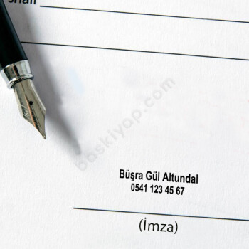 Goldring 302141 Kare Desenli İsim Soyisim Telefon Kalem Kaşe online tasarla