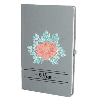 Gül Tasarımlı Gri Ajanda online tasarla