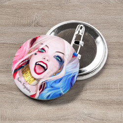 Harley Quinn Tasarım Baskılı Buton Rozet online tasarla
