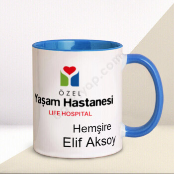Hastane Logolu Mavi Kupa Bardak online tasarla