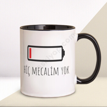 Hiç Mecalim Yok Tasarım Siyah Kupa online tasarla