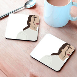 İllüstrasyon 3 Kadın Silüeti Tasarım Bardak Altlığı online tasarla