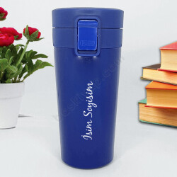 İsme Özel Süzgeçli Çelik Termos Mavi online tasarla