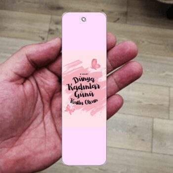 Kadınlar Günü İçin Metal Kitap Ayracı online tasarla