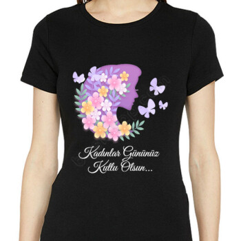 Kadınlar Gününe Özel Siyah Kadın Tişört online tasarla