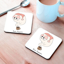 Kahve Tasarımlı Bardak Altlığı online tasarla