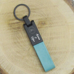 Kalp Baskılı Turkuaz Anahtarlık online tasarla