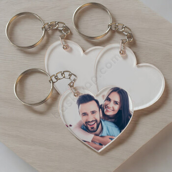 Kalp Şekilli Pleksi Anahtarlık online tasarla