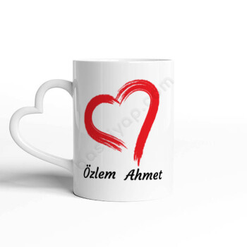 Kalp Tasarımlı Sevgili Kupası online tasarla