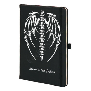 Kanat Desenli Siyah Ajanda online tasarla