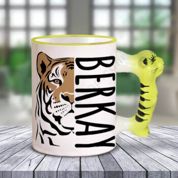 Kaplan Tasarımlı Kaplan Kulplu Kupa online tasarla