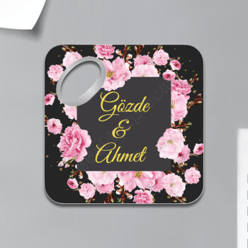 Söz Nişana Özel Kare Bardak Altlığı Magnet online tasarla