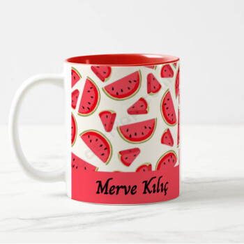 Karpuz Tasarımlı İçi Kırmızı Kupa online tasarla